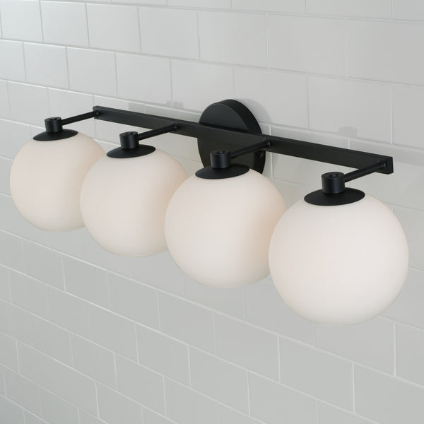 Cahya 31" Four Light Vanity, Matte Black