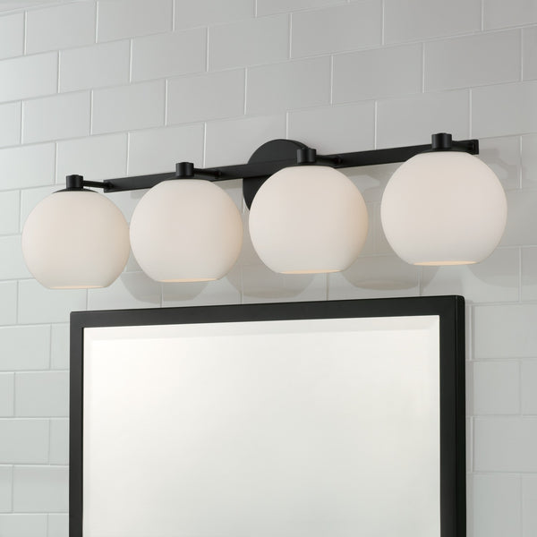 Cahya 31" Four Light Vanity, Matte Black