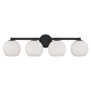 Cahya 31" Four Light Vanity, Matte Black