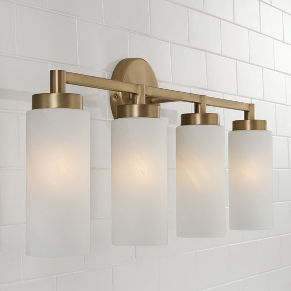 Sasha 27.5" Four Light Vanity, Aged Brass