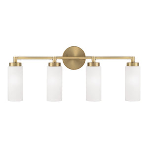 Sasha 27.5" Four Light Vanity, Aged Brass
