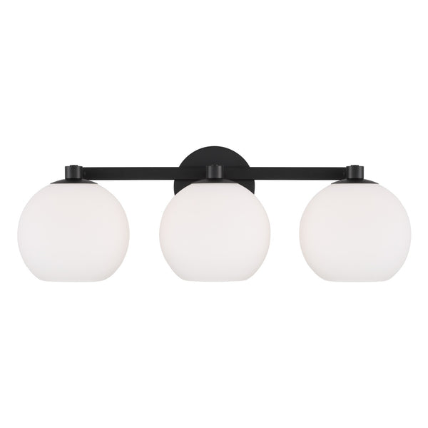 Cahya 22.75" Three Light Vanity, Matte Black
