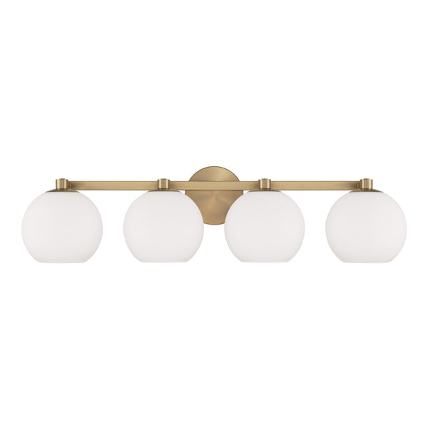 Cahya 31" Four Light Vanity, Aged Brass
