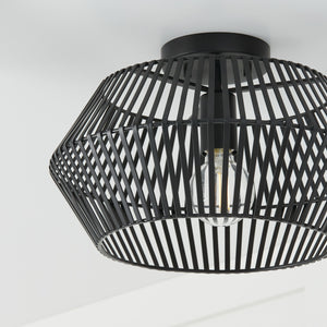 Kara 15.5'' One Light Semi-Flush Mount, Matte Black - Alternate Product Image 1.jpg