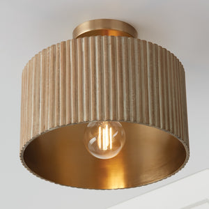 Reid 12.5'' One Light Semi-Flush Mount, White Wash and Matte Brass - Alternate Product Image 2.jpg