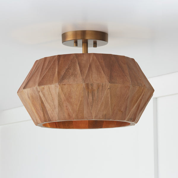 Nadal 15'' One Light Semi-Flush Mount, Light Wood and Brass Alt 5.jpg