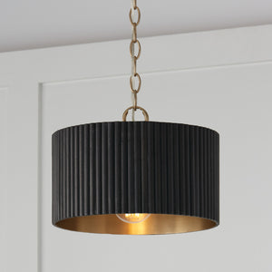 Reid 12.5'' One Light Semi-Flush Mount, Black Stain and Matte Brass - Alternate Product Image 3.jpg