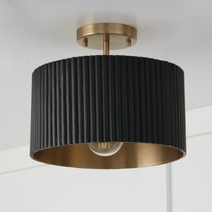 Reid 12.5'' One Light Semi-Flush Mount, Black Stain and Matte Brass Alt 4.jpg