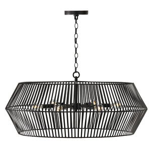 Kara 31'' Six Light Chandelier, Matte Black - Alternate Product Image 1.jpg