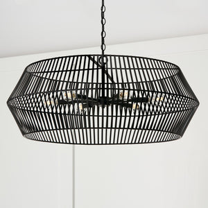 Kara 31'' Six Light Chandelier, Matte Black Alt 4.jpg