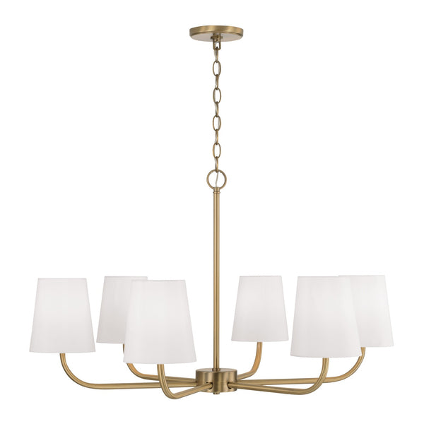 Brady 34.5'' Six Light Chandelier, Aged Brass - Alternate Product Image 1.jpg