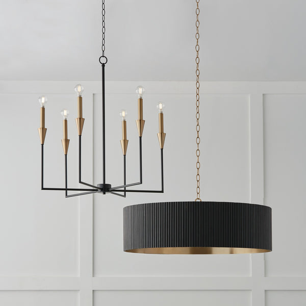 Reid 30.75'' Four Light Chandelier, Black Stain and Matte Brass - Alternate Product Image 3.jpg