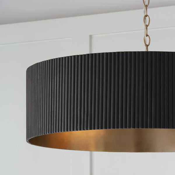 Reid 30.75'' Four Light Chandelier, Black Stain and Matte Brass Alt 5.jpg