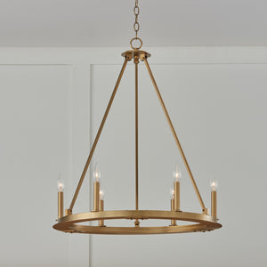 Piers 26'' Six Light Chandelier, Aged Brass Alt 4.jpg