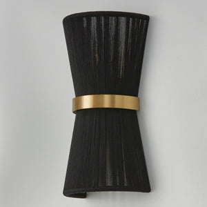 DeMille 8.75'' Two Light Wall Sconce, Black Rope and Brass - Alternate Product Image 1.jpg