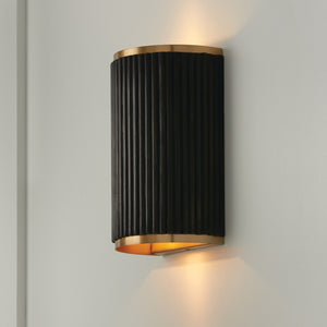 Reid 7.5'' Two Light Wall Sconce, Black Stain and Matte Brass Alt 4.jpg