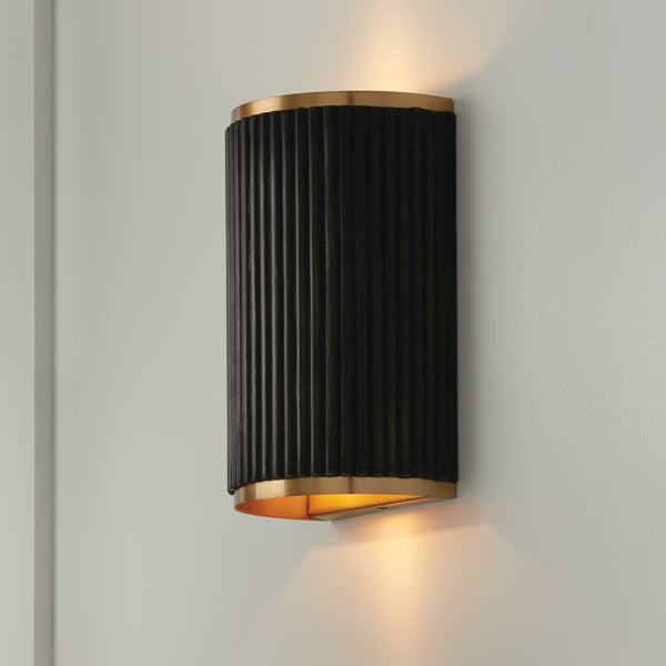 Reid 7.5'' Two Light Wall Sconce, Black Stain and Matte Brass Alt 4.jpg