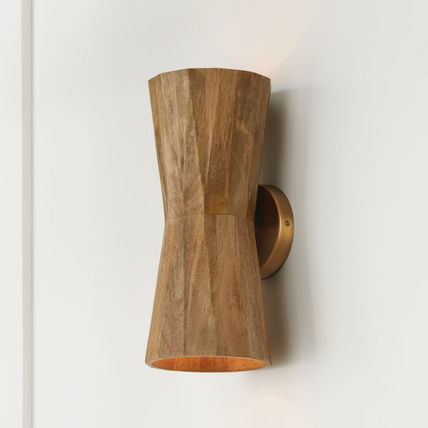 Nadal 6.5'' Two Light Wall Sconce, Light Wood and Brass - Alternate Product Image 3.jpg