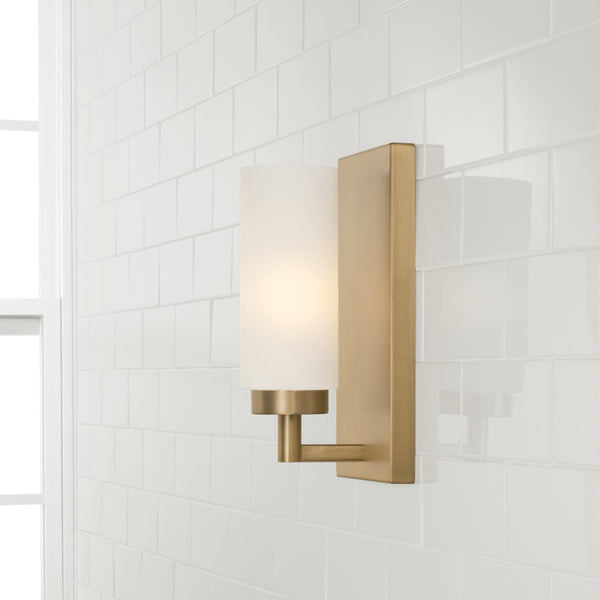 Sasha 5" One Light Wall Sconce, Aged Brass