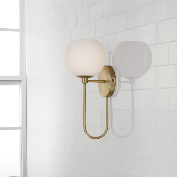Cahya 6.5" One Light Wall Sconce, Aged Brass
