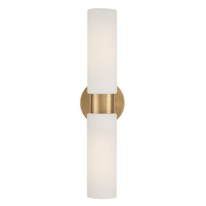 Sasha 5" Two Light Wall Sconce, Aged Brass