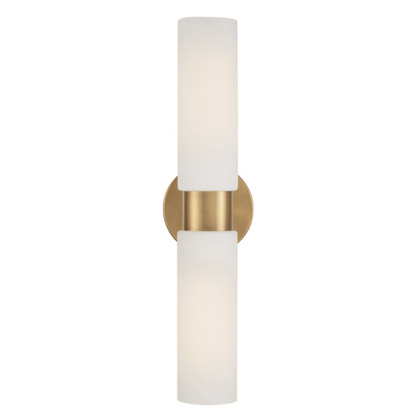 Sasha 5" Two Light Wall Sconce, Aged Brass