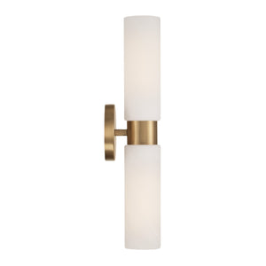 Sasha 5" Two Light Wall Sconce, Aged Brass