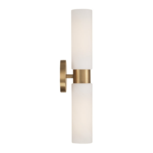 Sasha 5" Two Light Wall Sconce, Aged Brass