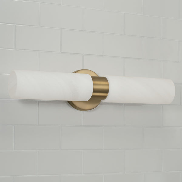 Sasha 5" Two Light Wall Sconce, Aged Brass