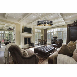 Venice 30" Six Light Chandelier, Metropolis Black and Gold