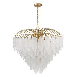 Boa 27" Nine Light Chandelier, Warm Brass