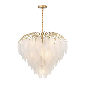 Boa 27" Nine Light Chandelier, Warm Brass