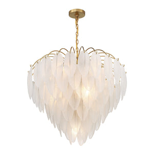 Boa 27" Nine Light Chandelier, Warm Brass