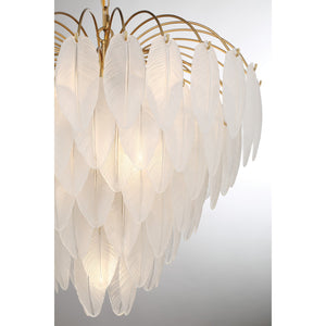 Boa 27" Nine Light Chandelier, Warm Brass