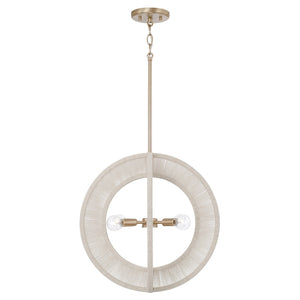 Bryn 18" Four Light Pendant, Matte Brass