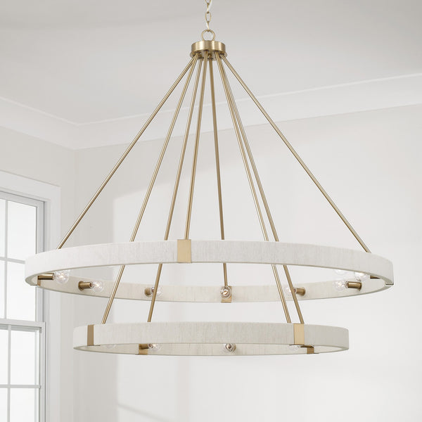 Bryn 48" 20 Light Chandelier, Matte Brass