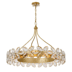 Marbella 36" Fourteen Light Chandelier, Gold Shimmer