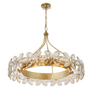 Marbella 36" Fourteen Light Chandelier, Gold Shimmer