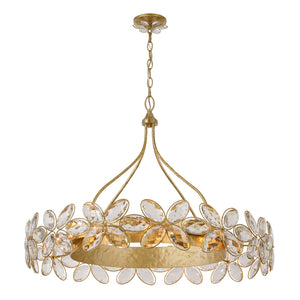 Marbella 36" Fourteen Light Chandelier, Gold Shimmer
