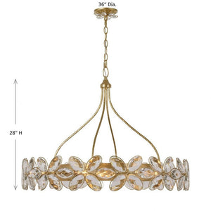 Marbella 36" Fourteen Light Chandelier, Gold Shimmer