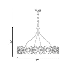 Marbella 36" Fourteen Light Chandelier, Gold Shimmer
