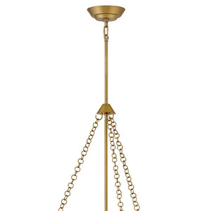 Veleta 22" Four Lights Medium Chandelier, Lacquered Brass