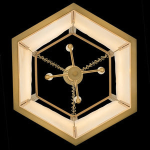 Veleta 22" Four Lights Medium Chandelier, Lacquered Brass